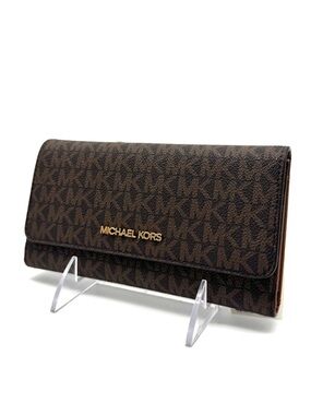 Michael Kors Large Trifold Wallet Brown Signature